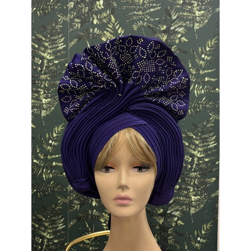 AUTOGELE/TURBAN PEACOCK STRASS