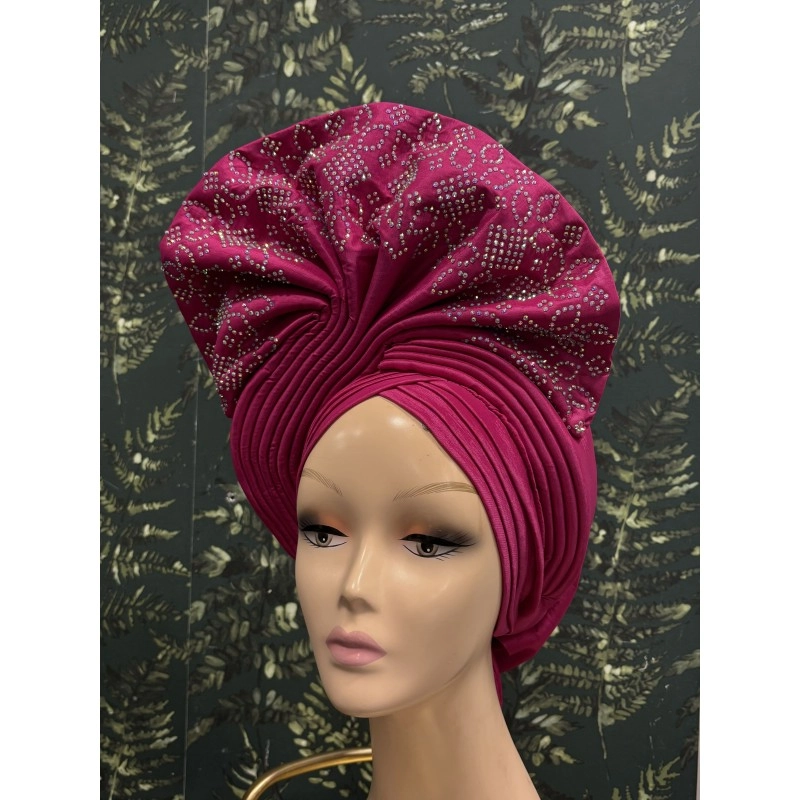 AUTOGELE/TURBAN PEACOCK STRASS