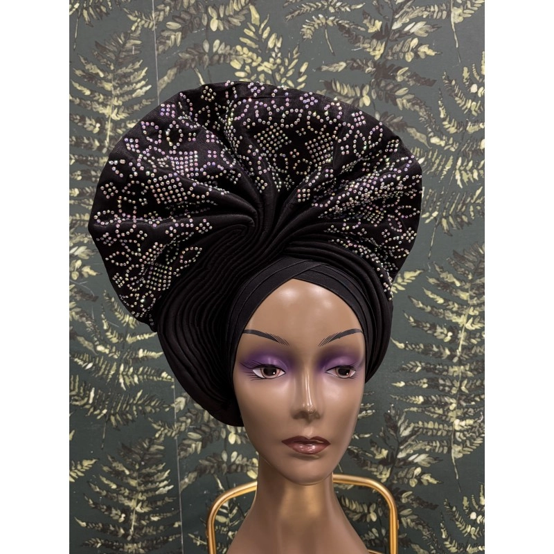 AUTOGELE/TURBAN PEACOCK STRASS