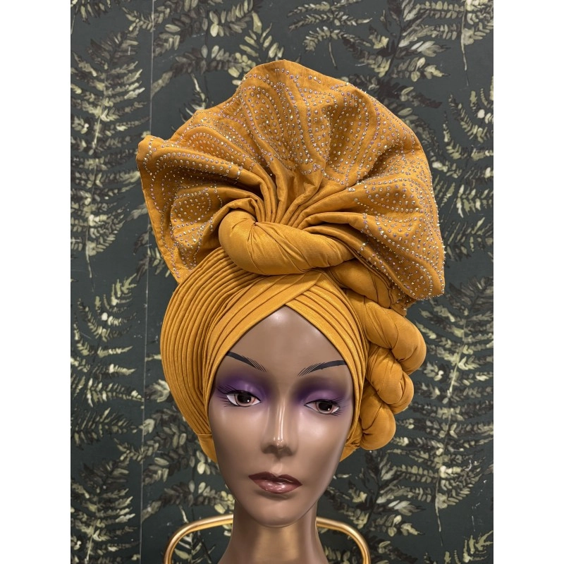 AUTOGELE/TURBAN PEACOCK STRASS